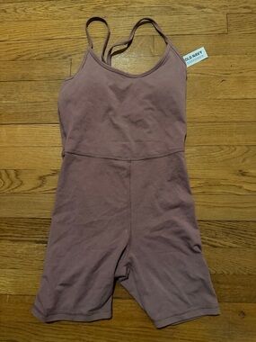 Old Navy Mauve Rose Strappy Activewear Romper